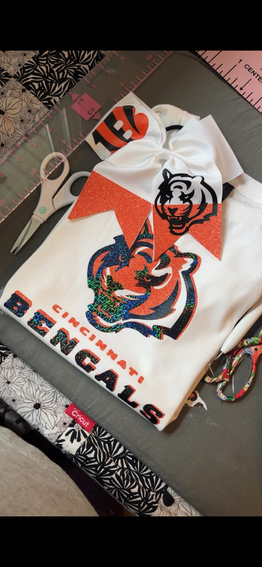 Cincinnati Bengals Football Shirt & Bow