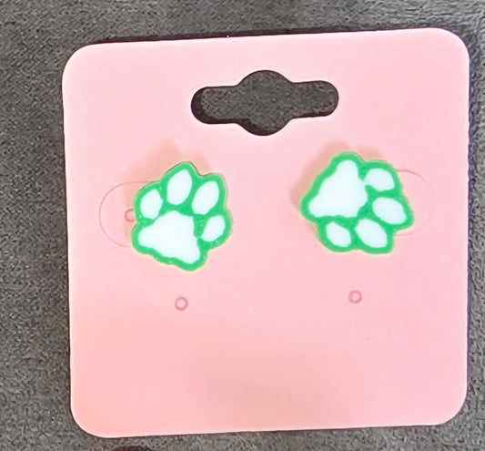 Paw print stud earrings